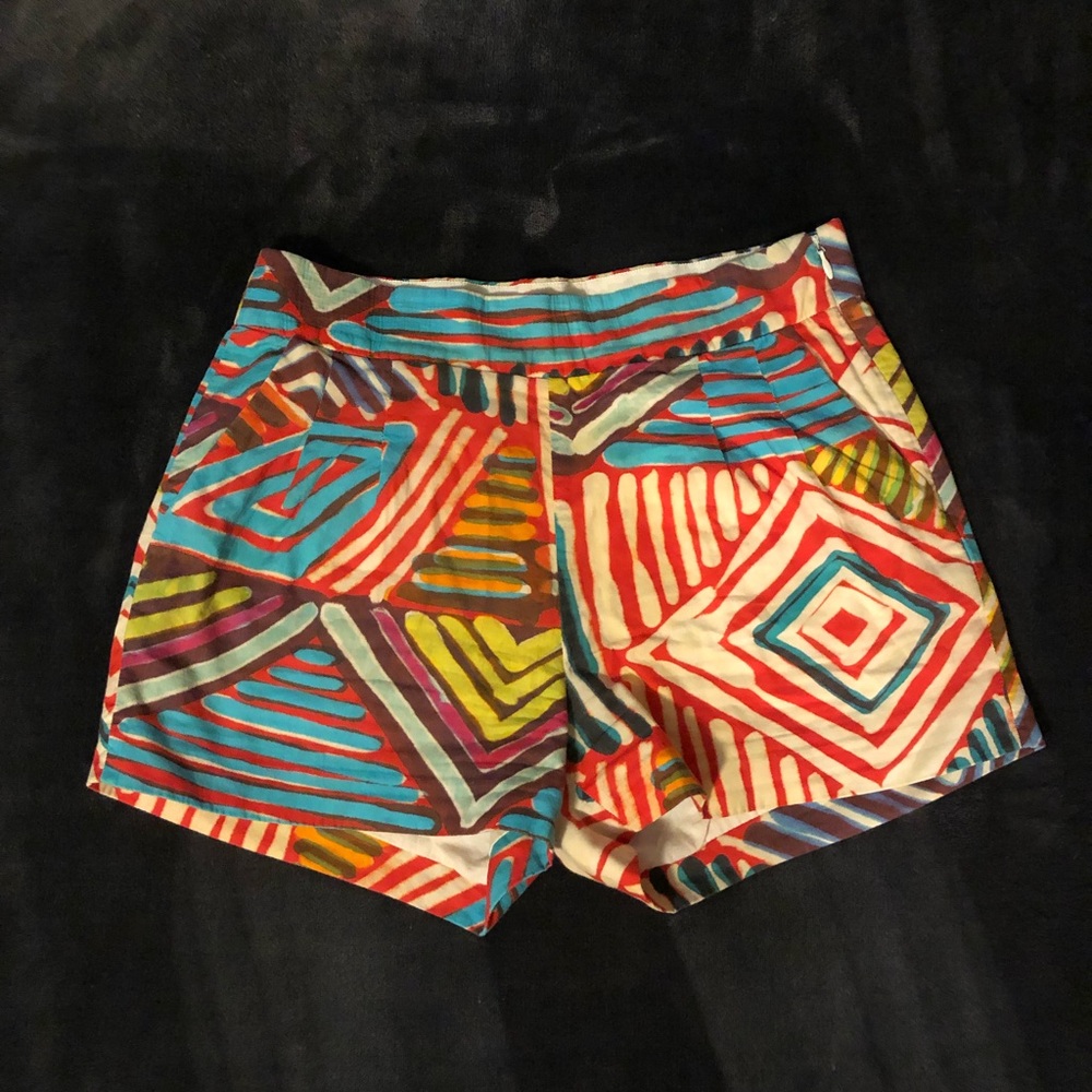 J Crew brushstroke side zip high waisted shorts